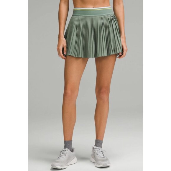 Lululemon Varsity High-Rise Pleated Tennis Skirt Tipping Stripe in Green - Picture 2 of 6